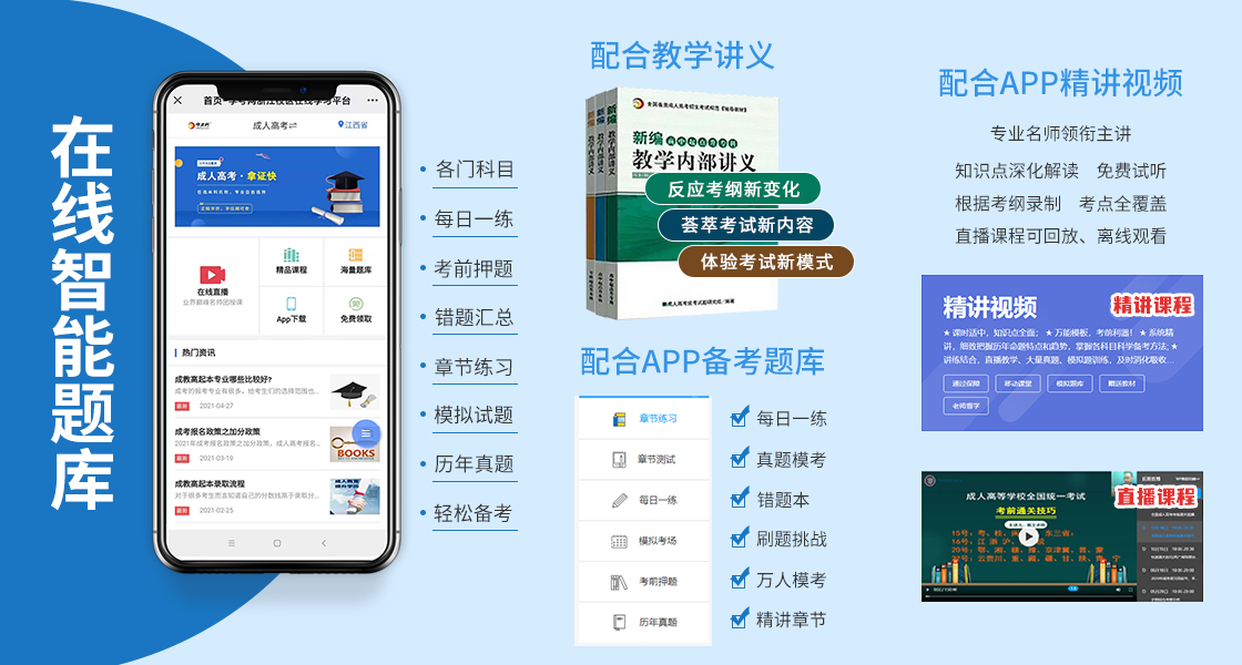 福建成人高考復習資料：在線題庫