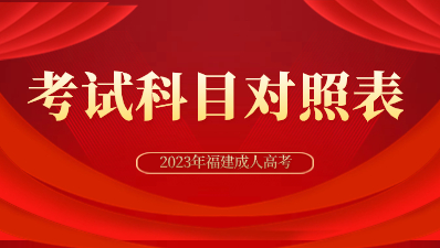 2023年福建成考專升本招生專業(yè)與統(tǒng)一考試科目對照表